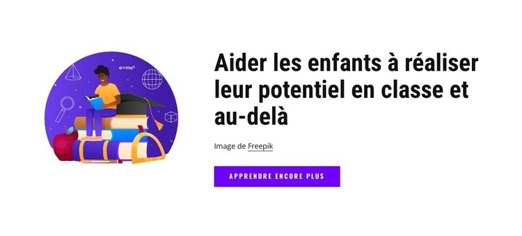 Nous aidons les enfants à réaliser leur potentiel en classe Maquette de site Web