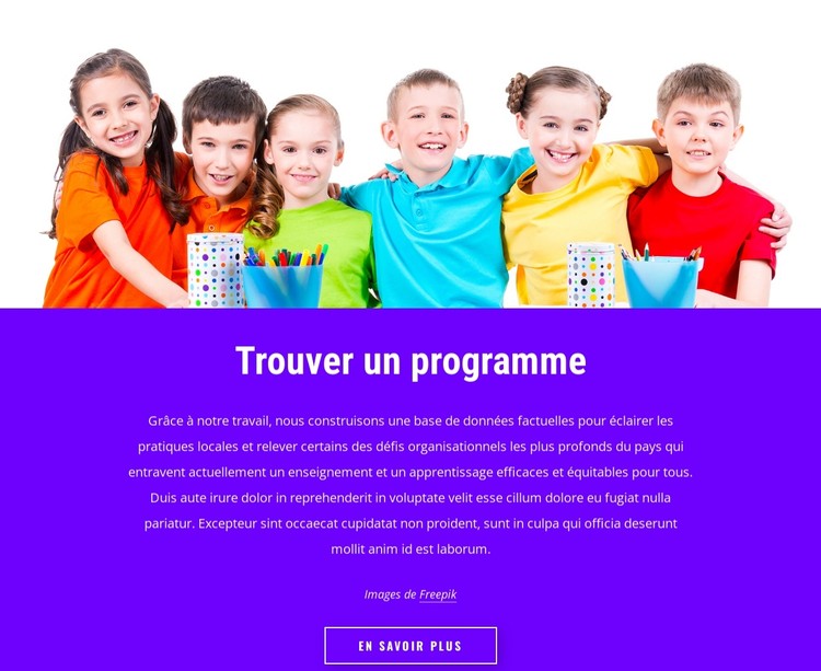 Trouver un programme Modèle CSS