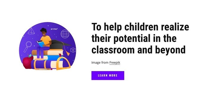 We help children realize their potential in classroom Homepage Design