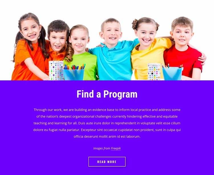 Find a program Homepage Design