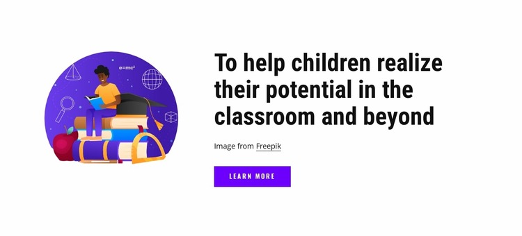 We help children realize their potential in classroom Html Website Builder