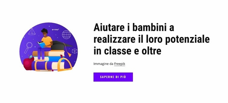 Aiutiamo i bambini a realizzare il loro potenziale in classe Mockup del sito web