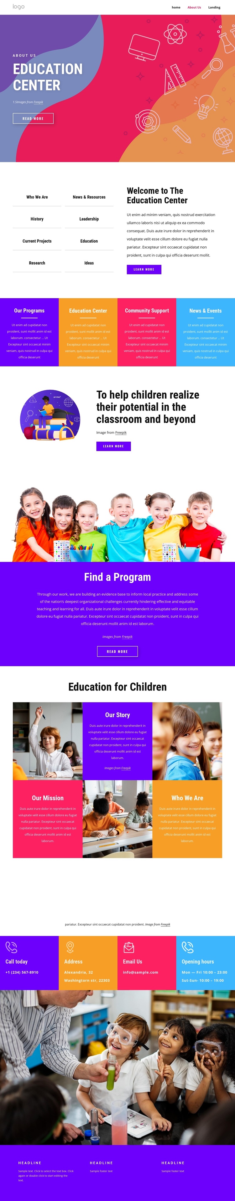 Family and education center Joomla Template