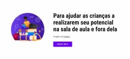 Página Inicial Do Site Para Ajudamos As Crianças A Concretizar O Seu Potencial Na Sala De Aula