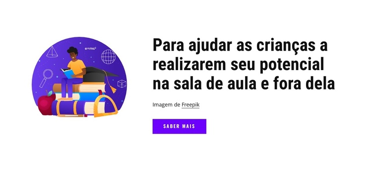 Ajudamos as crianças a concretizar o seu potencial na sala de aula Tema WordPress