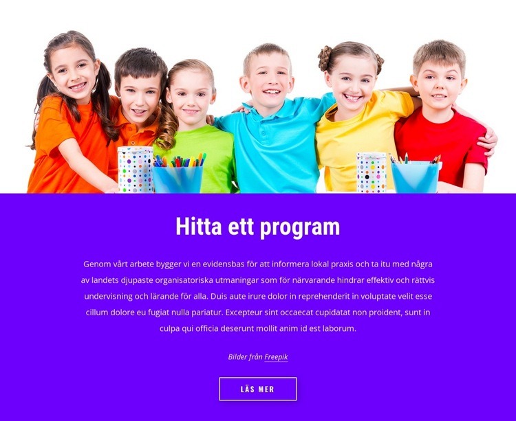 Hitta ett program CSS -mall