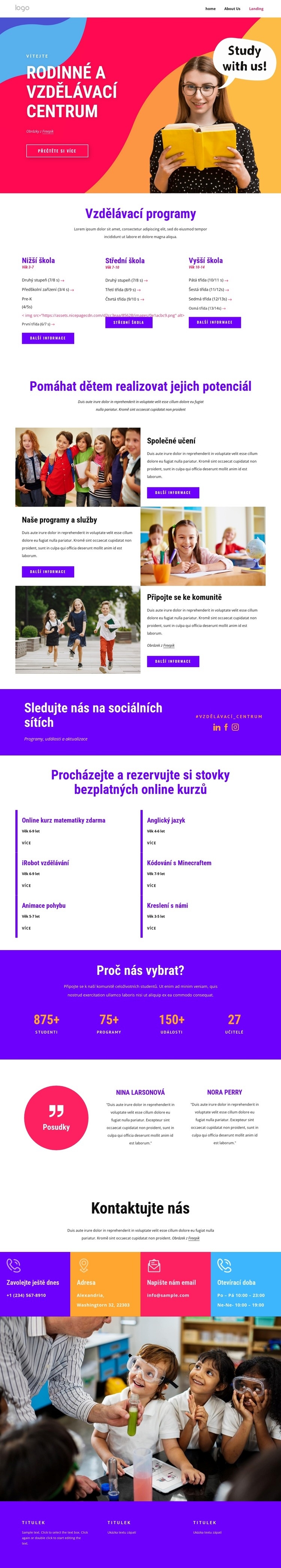 Centrum podpory a vzdělávání pro rodinu Šablona