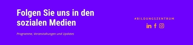 Bleiben Sie über die sozialen Medien mit uns in Verbindung Eine Seitenvorlage