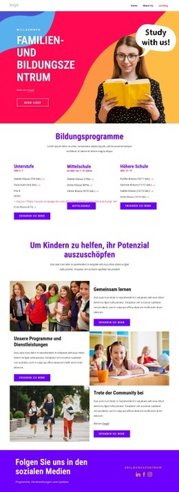 Exklusives Website-Modell Für Das Familienunterstützungs- Und Bildungszentrum