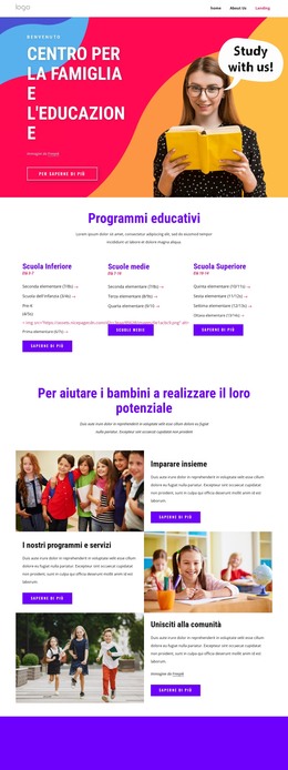 Il Centro Di Sostegno Ed Educazione Alla Famiglia - Modello Di Pagina HTML