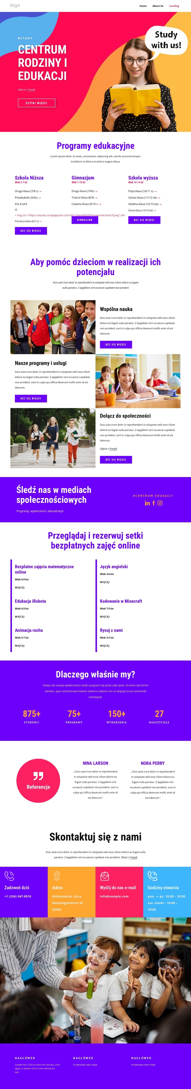 Centrum Pomocy i Edukacji Rodziny Szablon witryny sieci Web