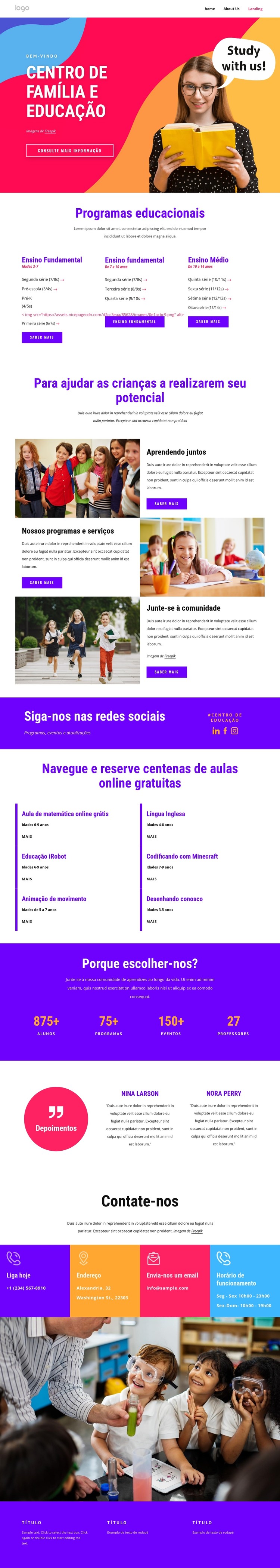 O Centro de Apoio e Educação à Família Template CSS