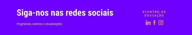 Fique conectado conosco nas redes sociais Template CSS