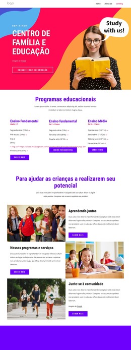O Centro De Apoio E Educação À Família - Modelo De Página HTML