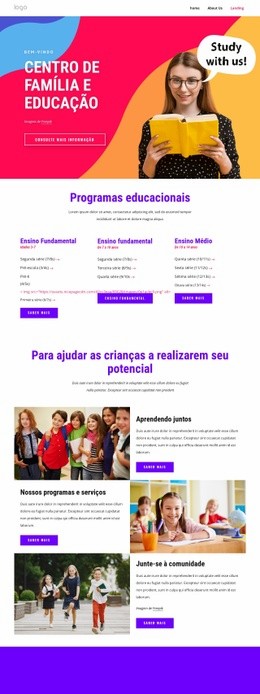 O Centro De Apoio E Educação À Família - Modelo HTML5 Responsivo