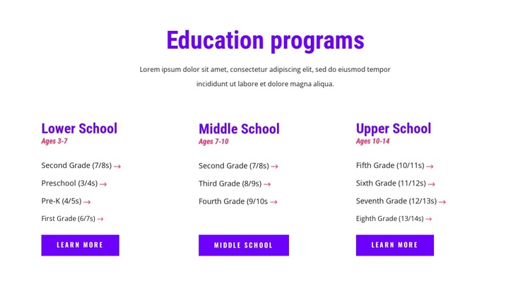 education programs Template