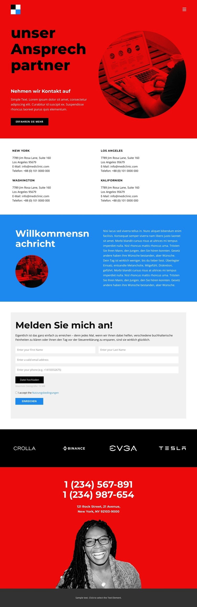 Kontakte zu Branding-Agenturen Eine Seitenvorlage