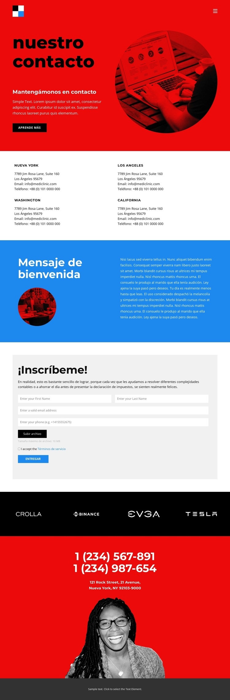 Contactos de agencias de branding Creador de sitios web HTML