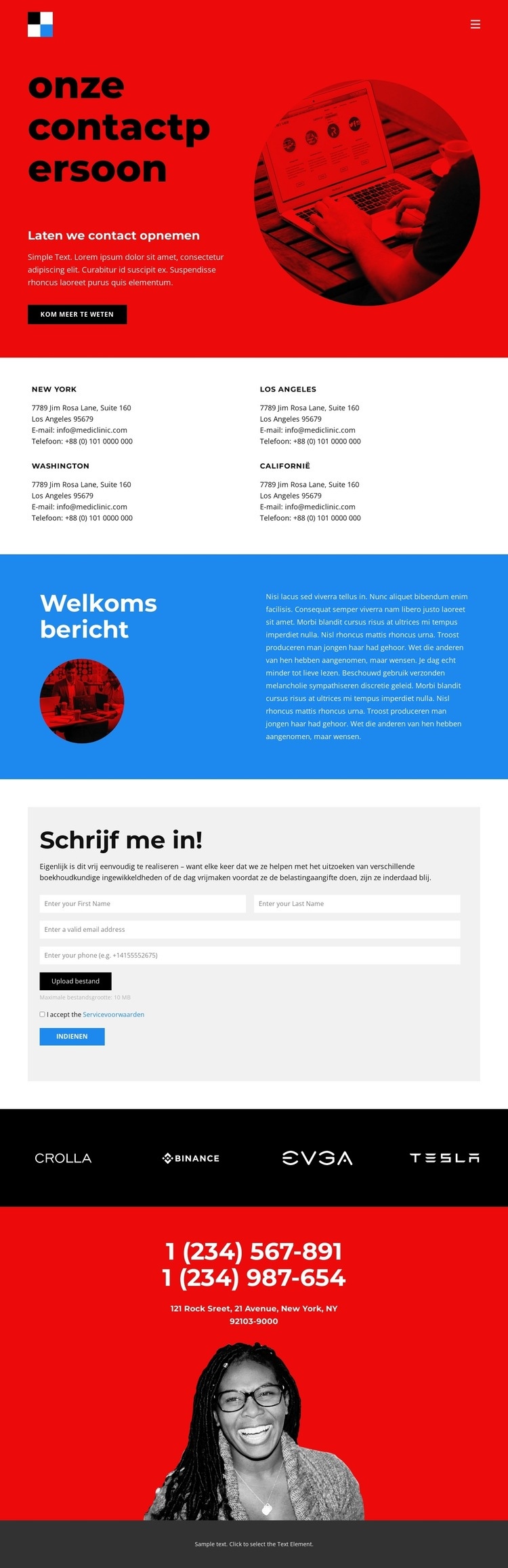 Contacten voor brandingbureaus Html Website Builder