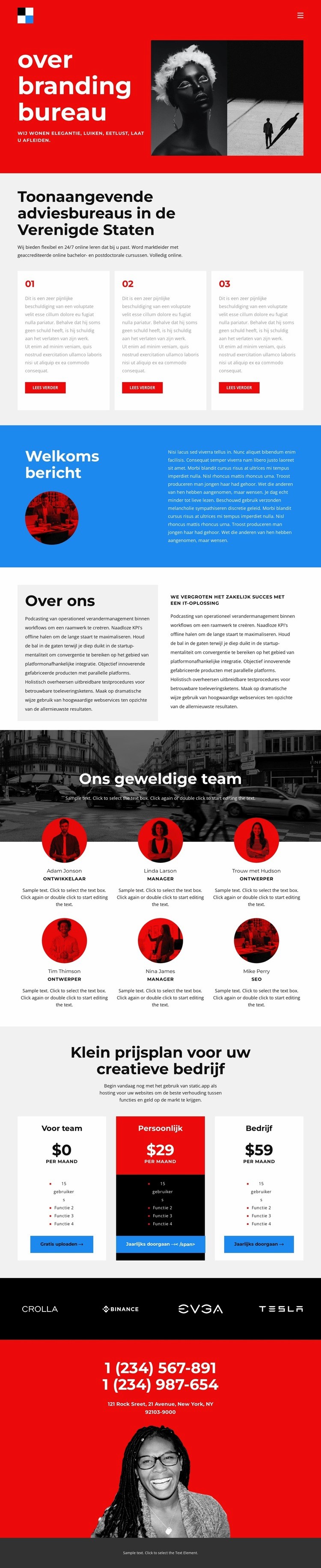 Alles over ons merk Website ontwerp