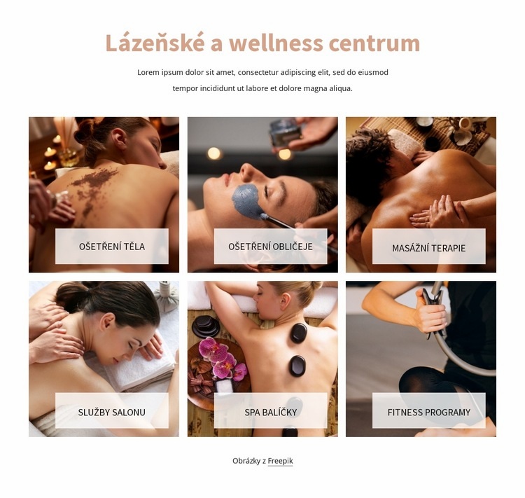 Wellness centrum Šablona webové stránky
