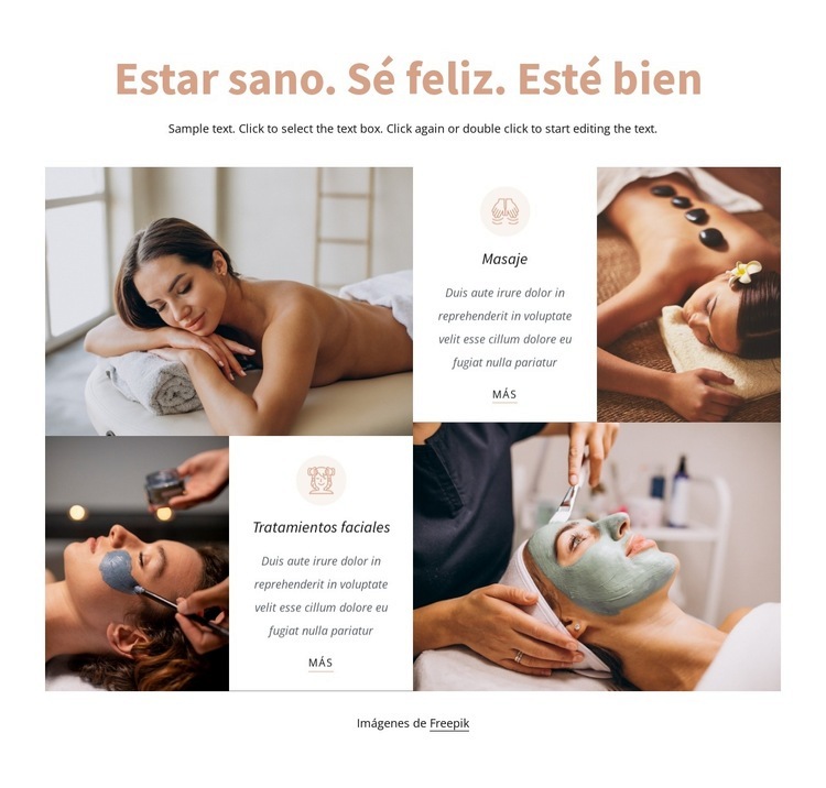 Estar saludable, ser feliz Diseño de páginas web