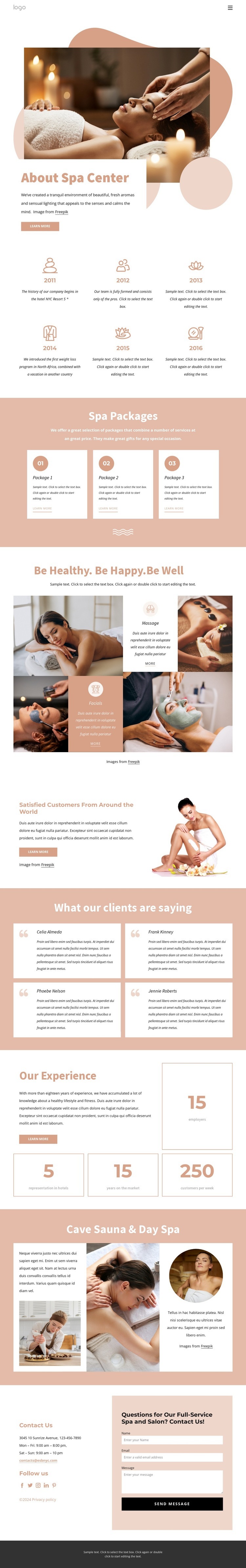 Keep your body, mind and soul balanced Homepage Design