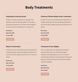 Different Kinds Of Body Treatment - Free Website Template