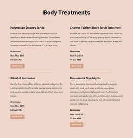 Different Kinds Of Body Treatment - Free HTML Website Builder