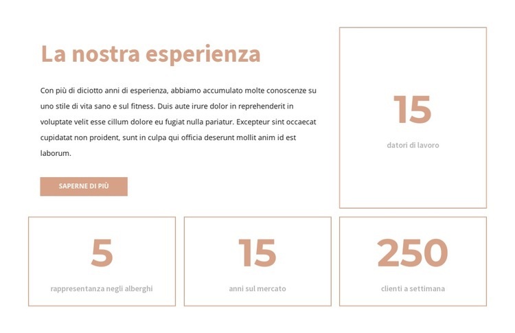 La nostra esperienza Mockup del sito web