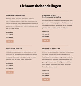 Verschillende Soorten Lichaamsbehandelingen - HTML-Sjabloon Downloaden