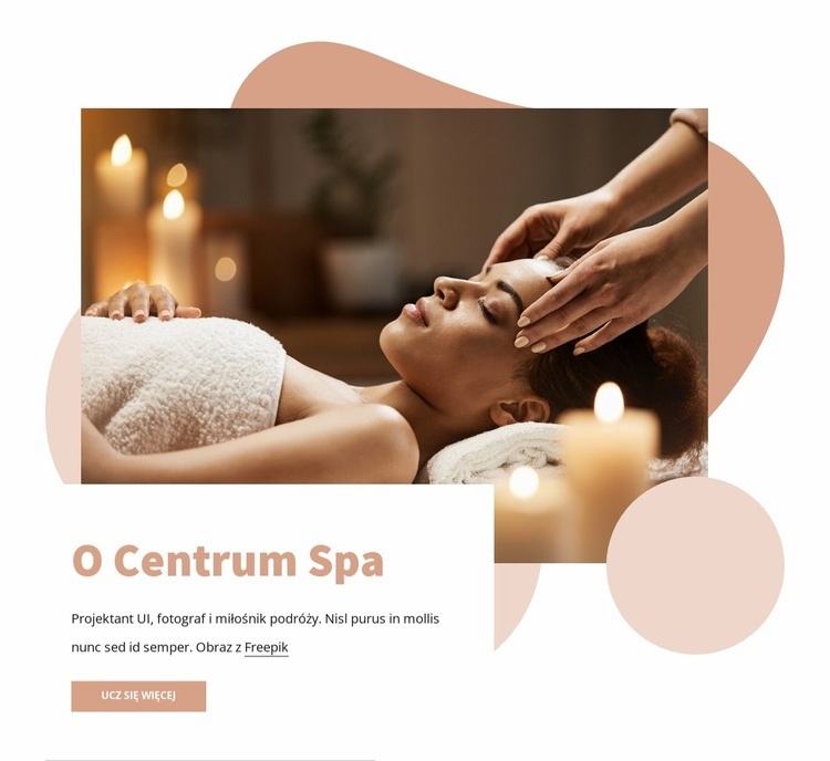 O centrum SPA Szablony do tworzenia witryn internetowych