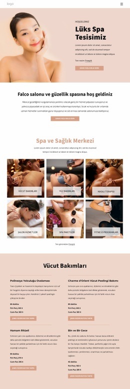 Lüks Spa Tesisi Bir Sayfa Şablonu