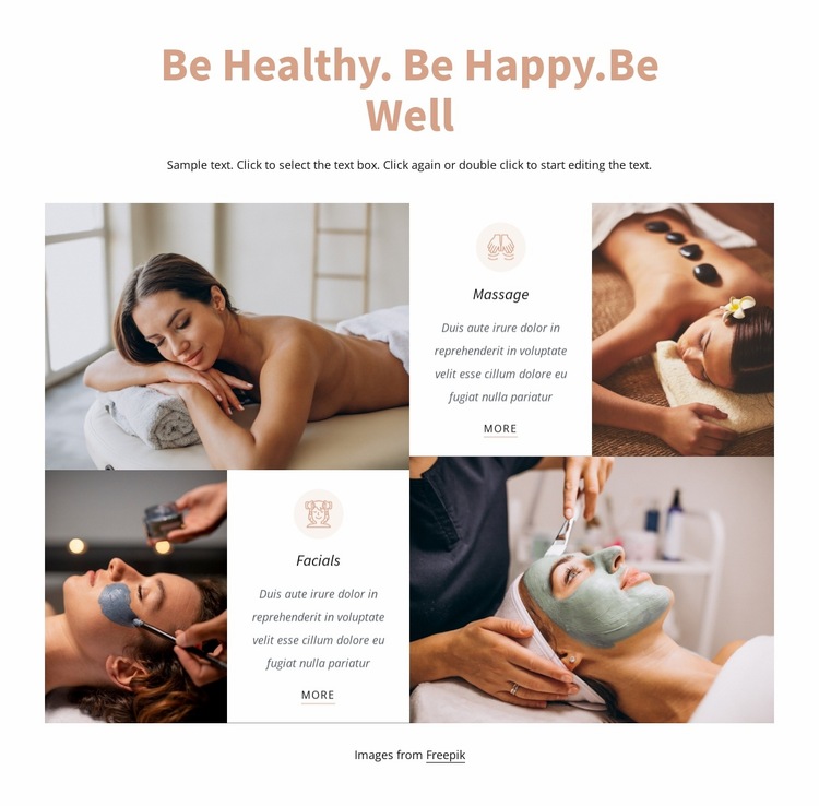 Be healthy, be happy Website Builder Templates