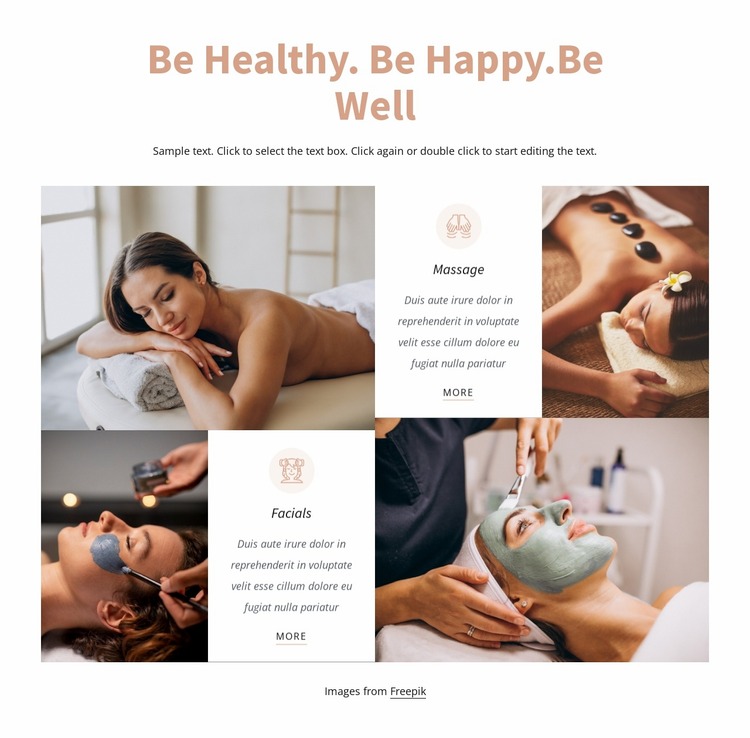 Be healthy, be happy Website Mockup