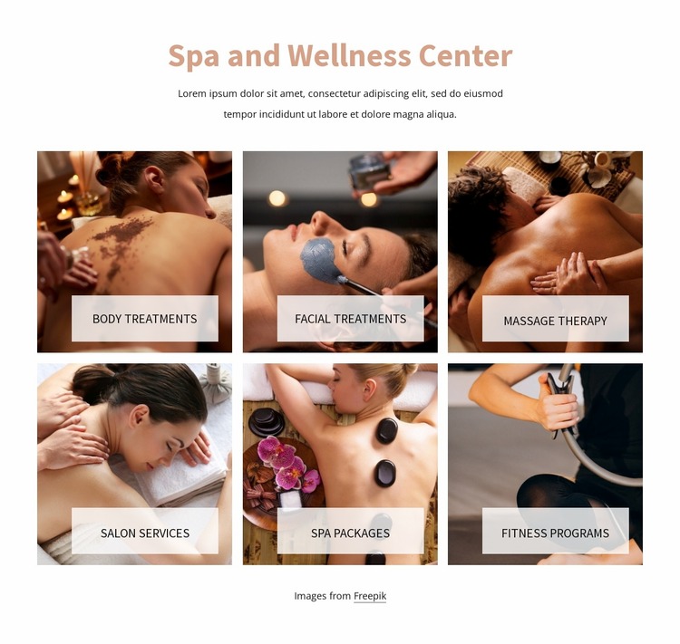 Wellness center Website Mockup