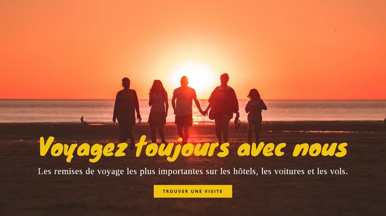 Voyagez toujours avec nous Page de destination