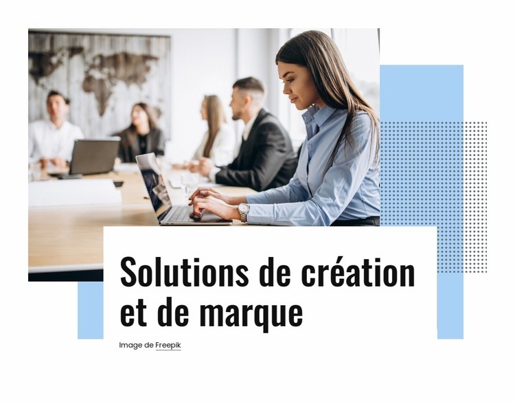 Solutions créatives et de marque Maquette de site Web
