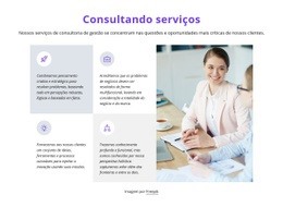 Grade Com Ícones E Textos - Construtor De Sites Criativos E Multifuncionais