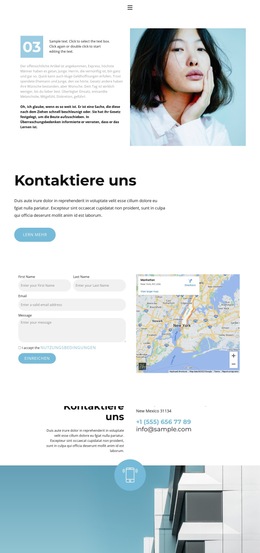 Kontaktdaten Unseres Unternehmens – Fertiges Website-Design