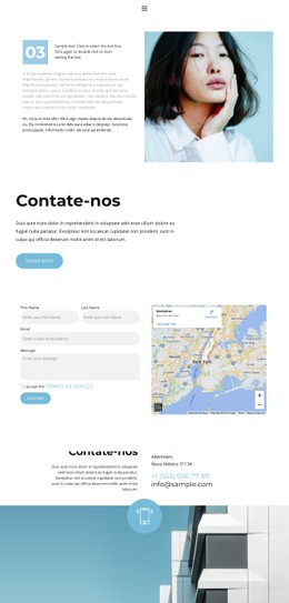 Layout CSS Para Detalhes De Contato Da Nossa Empresa