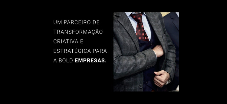 Foto do título e da empresa Modelo HTML