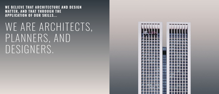 Architects, planners and designers One Page Template