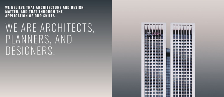 Architects, planners and designers Website Mockup