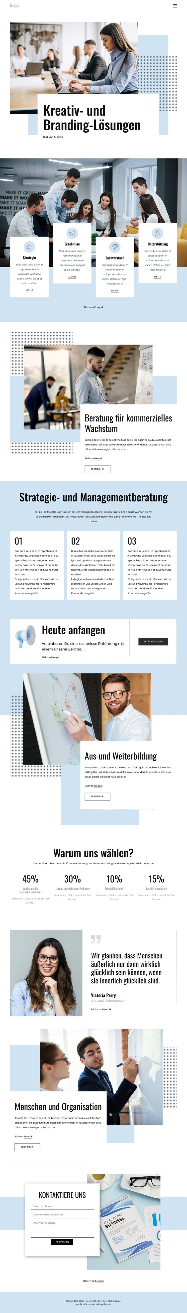 Beratung zum kommerziellen Wachstum HTML Website Builder