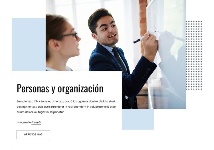 Personas y organización Maqueta de sitio web