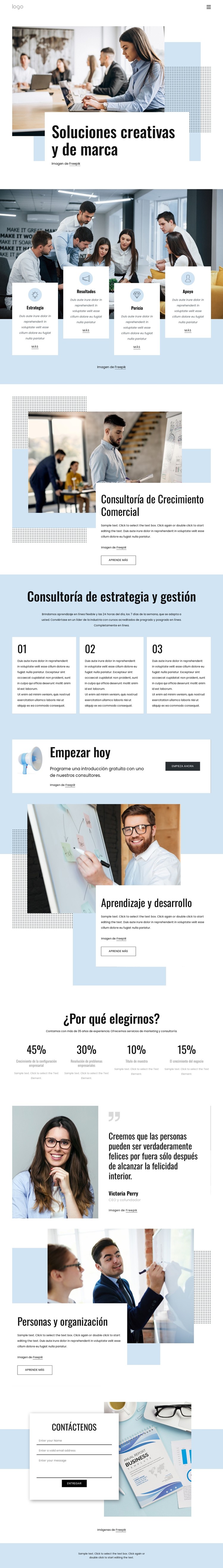 Consultoría de crecimiento comercial. Plantilla CSS