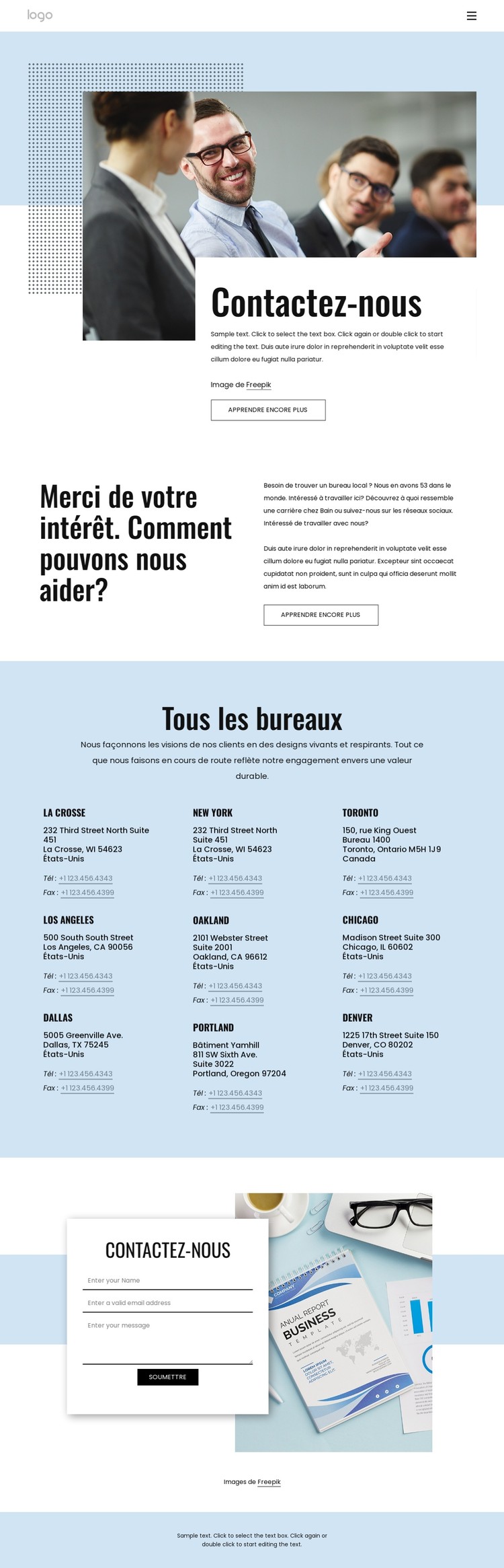 Une page contactez-nous Modèle CSS