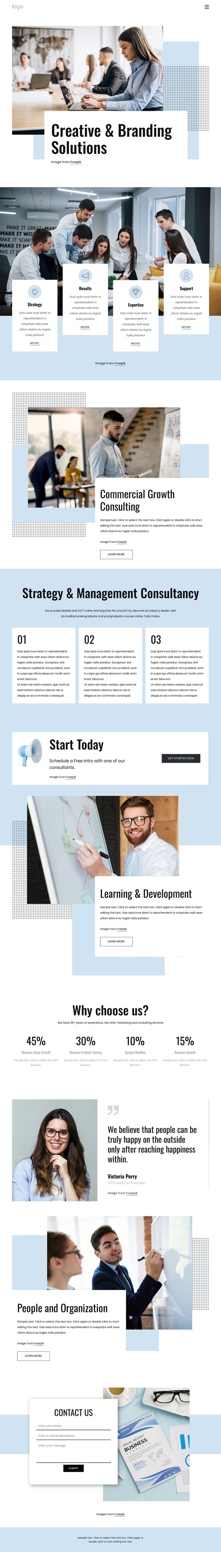 Commercial growth consulting Homepage Design
