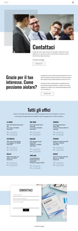 Il Modello Di Una Pagina Più Creativo Per Una Pagina Di Contatto